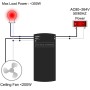 QIACHIP Ceiling Fan Remote Control with 3 Speeds, Light Control and 4 Timers for Ceiling Fan Lamp 220V 230V for Home Office