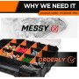 Organizador de piezas pequeñas, caja organizadora de tornillos, 34 compartimentos, doble cara, piezas organizadoras con