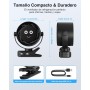 Portable Clip Fan, Mini USB Rechargeable Fans, 720 Degree Rotation, 5 Speeds with LED Display, Quiet Table Fan for Office, Home,