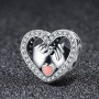 Abalorios de plata de ley 925 para pulsera Pandora, diseño de corazón Estilo 1.