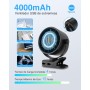 Portable Clip Fan, Mini USB Rechargeable Fans, 720 Degree Rotation, 5 Speeds with LED Display, Quiet Table Fan for Office, Home,