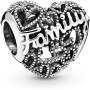 Pandora Moments Women's Sterling Silver Family Heart Bracelet Charm