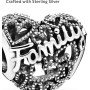 Pandora Moments Women's Sterling Silver Family Heart Bracelet Charm