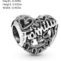 Pandora Moments Women's Sterling Silver Family Heart Bracelet Charm