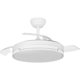 Abrila - PAPIRO DC Fan | White with Three Folding Blades | 6 Adjustable Speeds | 3 Light Temperatures | Timer and Remote Control