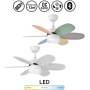 Kids ceiling fan white pastel colours reversible | Bluetooth ceiling fan with small silent youth light