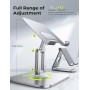 LISEN Soporte Tablet para iPad Mesa Metal Atril Tab Stand, Accesorios Escritorio para Ebook Kindle/Tablet Samsung Xiaomi Pad