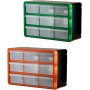 Caja de almacenamiento multifuncional de polipropileno para herramientas, 360 x 240 x 180 mm, apilable, colgante, verde