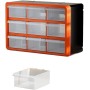 Caja de almacenamiento multifuncional de polipropileno para herramientas, 360 x 240 x 180 mm, apilable, colgante, verde