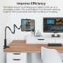 TOVARIN Soporte Móvil con Cuello de Cisne 360° para Móvil, Ajustable para Mesa o Escritorio, para iPhone 16 15 Pro MAX Huawei