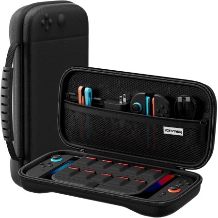 ECHTPower Funda para Switch 2 2025, Estuche Rígido de Nylon con Velcro Seguro, Anticaídas y Liegro, Case para Switch 2 con
