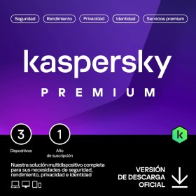 Kaspersky Premium Total Security 2025 | 3 Dispositivos | 1 año | Anti-Phishing y Firewall | VPN ilimitada | Gestor de