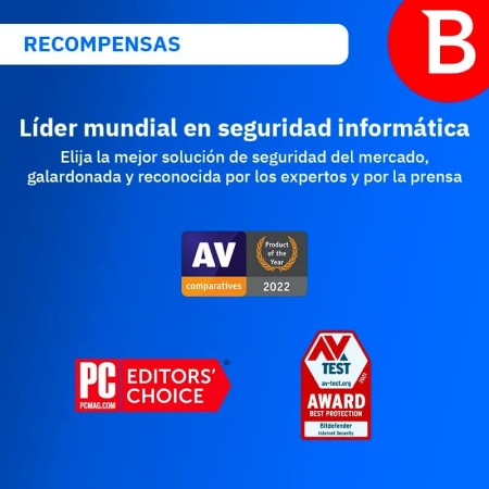Bitdefender Total Security 2025 | 10 Dispositivos | 2 Años | PC/Mac/iOS/Android | Código de activación por email | Renovación