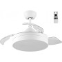 LEDUNI ® Ceiling Fan with LED Light 72W and Remote Control, DC Motor, 6 Speeds, Quiet, 4 Folding Blades, Summer-Winter Function,