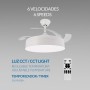 LEDUNI ® Ceiling Fan with LED Light 72W and Remote Control, DC Motor, 6 Speeds, Quiet, 4 Folding Blades, Summer-Winter Function,