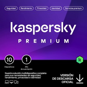 Kaspersky Premium Total Security 2025 | 10 Dispositivos | 1 año | Anti-Phishing y Firewall | VPN ilimitada | Gestor de