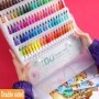 Juego de rotuladores artísticos de 12-120 colores, punta de pincel dob