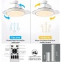 Fan with Light LED Lamp 36W+DC 30W Ultra Quiet with Remote Control, Summer and Winter Function (Matte White)