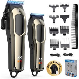 Singphere Maquina de Cortar Pelo Hombre - Cortapelos Hombre Profesional con 7 Peines Guía, Recargable, Pantalla LED - Kit de
