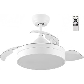 LEDUNI ® Fan with Light LED Lamp 72W Invisible Ultra Quiet Fan with Remote Control and Retractable Blades Φ52*H40cm