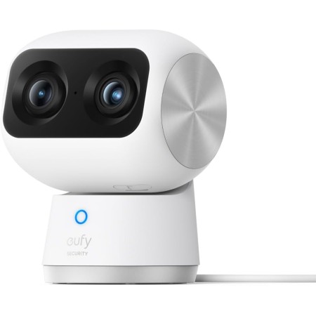 eufy Security Indoor CAM S350, cámara Doble, cámara de Seguridad con resolución 4K UHD, Zoom de 8× y PTZ de 360°, Ideal para