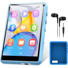 64 GB Reproductor MP3 Bluetooth 5.3, 2,4" Ecrã Tátil MP3 Reproductor Portátil com Altifalante Interior, Gravador De Voz, rádio