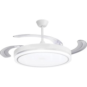 LEDUNI LED Ceiling Fan with Retractable Blades – 66W, 2880LM, White, CCT 3000-6000K, with Remote Control Function Summer and