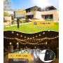 SAEIHGAE Exterior Jardín Solares Guirnalda Luces: Guirnaldas Luz Exterior Solar 15M 50FT G40 LED Plástico Bombillas 3 Modos