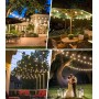 SAEIHGAE Exterior Jardín Solares Guirnalda Luces: Guirnaldas Luz Exterior Solar 15M 50FT G40 LED Plástico Bombillas 3 Modos