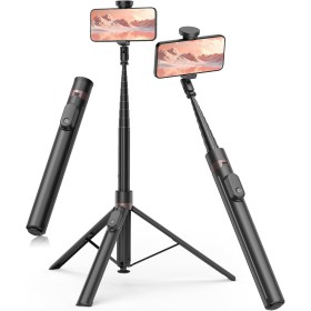 TONEOF Automática Palo Selfie Trípode, 168cm Monopie Tripode para Movil con Control Remoto Magnético Recargable,Soporte Movil
