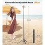 TONEOF Automática Palo Selfie Trípode, 168cm Monopie Tripode para Movil con Control Remoto Magnético Recargable,Soporte Movil