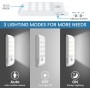 Lámpara Nocturna Recargable con Sensor Movimiento (2 PCs con 24 LED), Luces con 3 Modos, Luz Cálida para Armario, Gabinete,