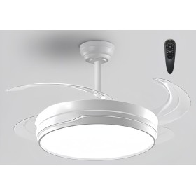 LEDUNI ® Ceiling Fan with Light 84W Ultra Quiet Invisible Fan with Remote Control and Retractable Blades Ceiling Light