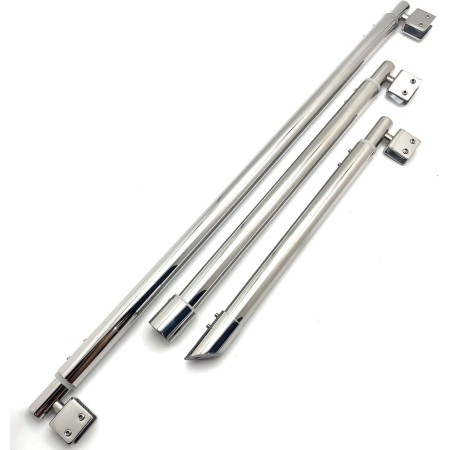 Barra de soporte para mampara de ducha de acero inoxidable, ajustable 600 mm a 800 mm, 25 mm, compatible con cristal de 8 mm a