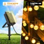 litogo Guirnaldas Luces Exterior Solar, 15M LED Guirnalda Luces Solar, 8 Modos con Función de Memoria, Impermeable Bombillas