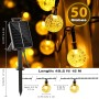litogo Guirnaldas Luces Exterior Solar, 15M LED Guirnalda Luces Solar, 8 Modos con Función de Memoria, Impermeable Bombillas