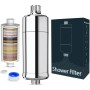 Filtro de Ducha de 32 Etapas con Vitamina C, MEKO Filtro Antical para Agua Dura, Filtro con Cartuchos Reemplazables de