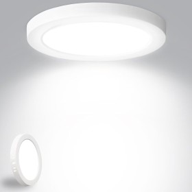 Yexati Plafon LED Techo 18W 1800LM, IP44 Lámpara Techo Delgada 6500K Blanco Frío, Lampara de Techo Redondo Plana Ø220mm Driver