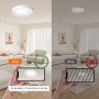 Yexati Plafon LED Techo 18W 1800LM, IP44 Lámpara Techo Delgada 6500K Blanco Frío, Lampara de Techo Redondo Plana Ø220mm Driver