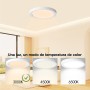 Yexati Plafon LED Techo 18W 1800LM, IP44 Lámpara Techo Delgada 6500K Blanco Frío, Lampara de Techo Redondo Plana Ø220mm Driver