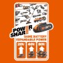 Worx wx108 Taladro atornillador 20V Máx. PowerShare, ligero, 2 baterías 2Ah, cargador y maletín Portabrocas 13mm, 45Nm, Luz LED