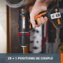 Worx wx108 Taladro atornillador 20V Máx. PowerShare, ligero, 2 baterías 2Ah, cargador y maletín Portabrocas 13mm, 45Nm, Luz LED