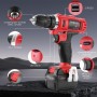 TEENO - Taladro atornillador inalámbrico PSR 21V + 2 baterías de litio + 41 accesorios + guantes profesionales LED Luz Para