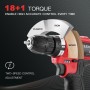 TEENO - Taladro atornillador inalámbrico PSR 21V + 2 baterías de litio + 41 accesorios + guantes profesionales LED Luz Para