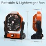 Sendowtek Table Fan Desktop Fans Strong Rechargeable Battery 10400mAh with LED Light and Hook Fan Camping Adjustable Speed Quiet