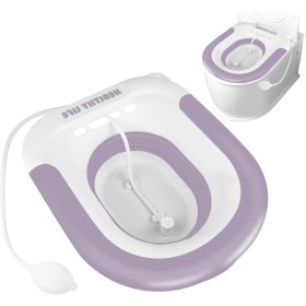 TNOMSNO Bidet para WC, Bidet con Descarga, Bidet Portatil para WC, Bañera de Asiento Plegable, Baño de Asiento para Hemorroides,