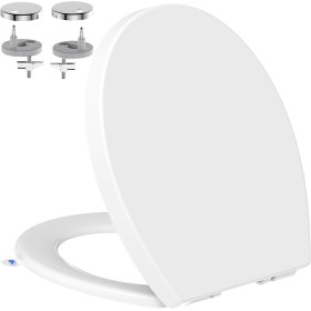 Tapa Wc Forma O Universal, YEAUPE PRO Asiento de Inodoro de Cierre Suave en Forma de O con Liberación Rápida para una Fácil