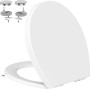 Tapa Wc Forma O Universal, YEAUPE PRO Asiento de Inodoro de Cierre Suave en Forma de O con Liberación Rápida para una Fácil