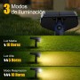 UNBON Luces Solares LED Exterior Jardin, 4 Piezas Focos LED Exterior Solares Jardin Potentes 32LED 3 Modos de Luz, Impermeable