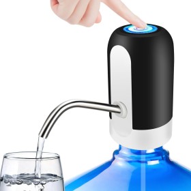 Dispensador de Agua Eléctrico, Bomba Automático para Garrafas, Dispensador de Agua Recargable por USB con Batería 1200 mAh,